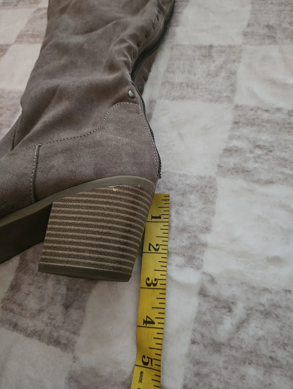 Madden Girl Taupe Over-the-Knee Block Heel Boots Size 8.5
